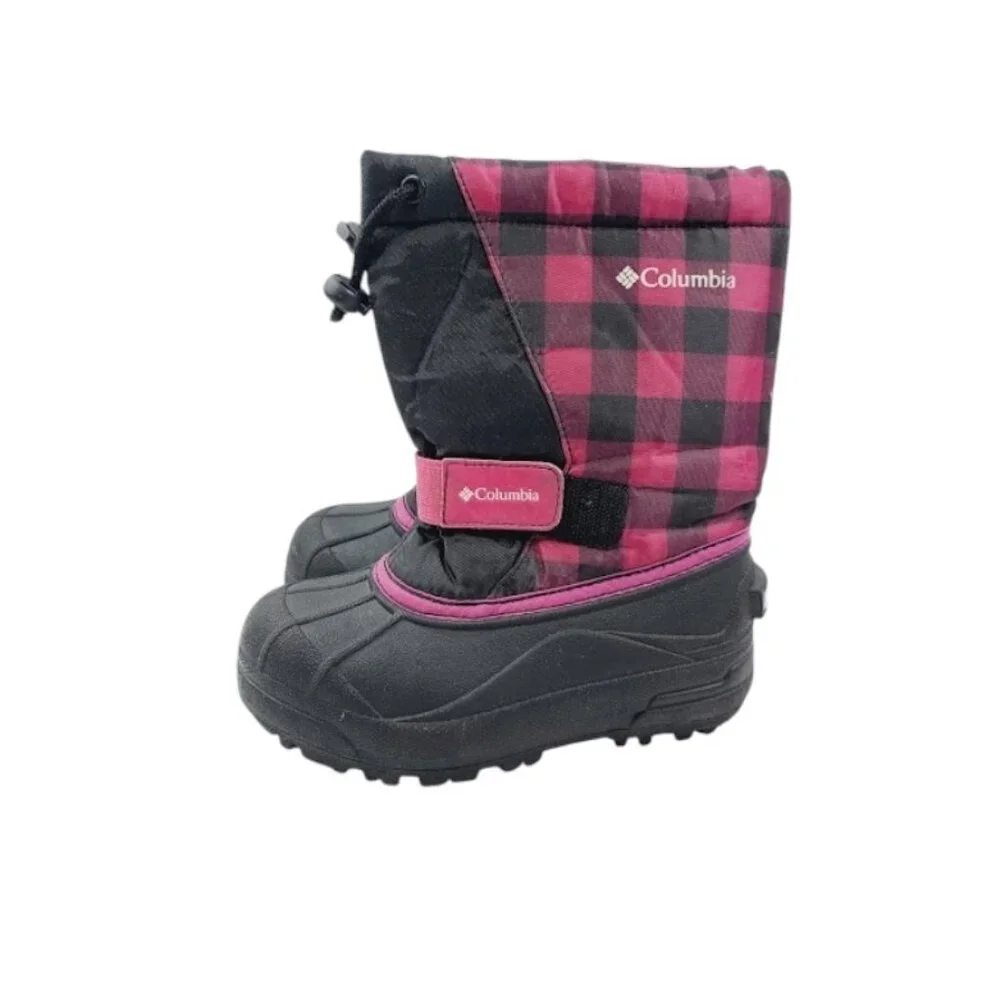 Sorel Girl's Red Black Powder Dug BC1281-011 Plaid‎ Outdoor Ankle Snow Boot 12